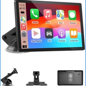 Universal 9" Car Multimedia Display with Black Mount - Compatible Car Audio GPS